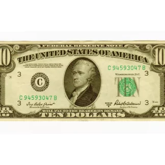 10 Dollar Green Note 1950B