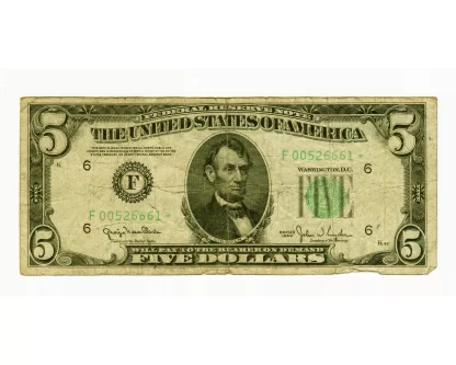 5 Dollar Green Note 1950 Star Note